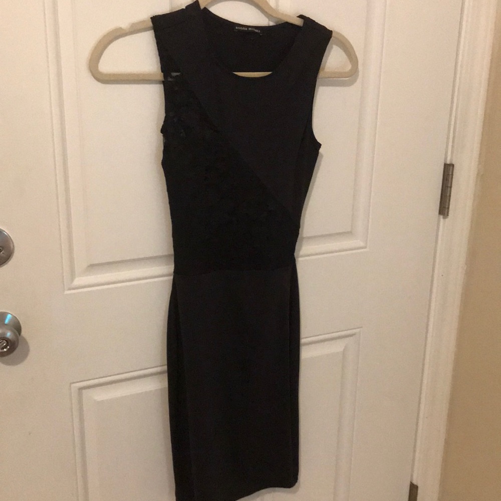 formal black dress with lace